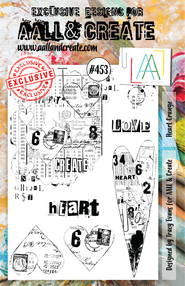 Aall and Create Stamp Set A5 Heart Grunge (AALL-TP-453) (DISCONTINUED) Aall and Create Stamp Set A5 Heart Grunge (AALL-TP-453) (DISCONTINUED)