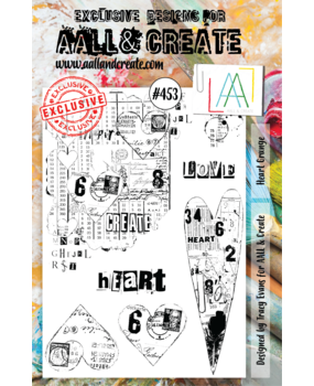 Aall and Create Stamp Set A5 Heart Grunge (AALL-TP-453) (DISCONTINUED)