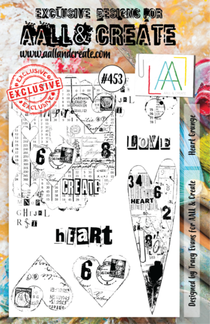 Aall and Create Stamp Set A5 Heart Grunge (AALL-TP-453) (DISCONTINUED) Aall and Create Stamp Set A5 Heart Grunge (AALL-TP-453) (DISCONTINUED)