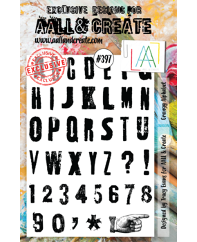 Aall and Create Stamp Set A5 Grungy Alphabet (AALL-TP-397) (DISCONTINUED)