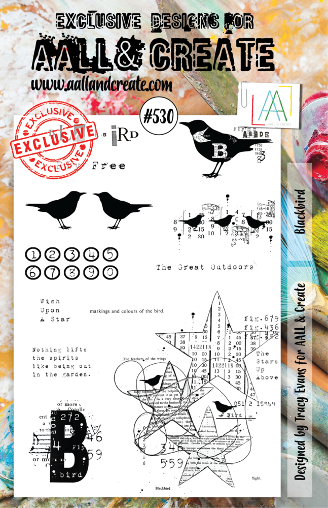 Aall and Create Stamp Set A5 Blackbird (AALL-TP-530) (DISCONTINUED) Aall and Create Stamp Set A5 Blackbird (AALL-TP-530) (DISCONTINUED)