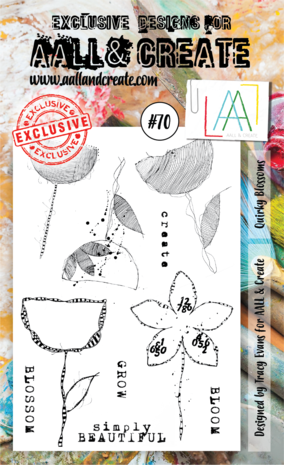 Aall and Create Stamp Set A6 Quirky Blossoms (AALL-TP-070) (DISCONTINUED) Aall and Create Stamp Set A6 Quirky Blossoms (AALL-TP-070) (DISCONTINUED)