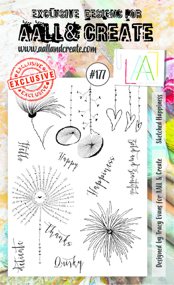 Aall and Create Stamp Set A6 Sketched Happiness (AALL-TP-177) (DISCONTINUED) Aall and Create Stamp Set A6 Sketched Happiness (AALL-TP-177) (DISCONTINUED)