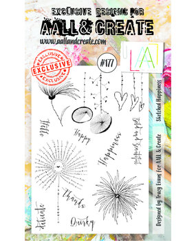 Aall and Create Stamp Set A6 Sketched Happiness (AALL-TP-177) (DISCONTINUED)