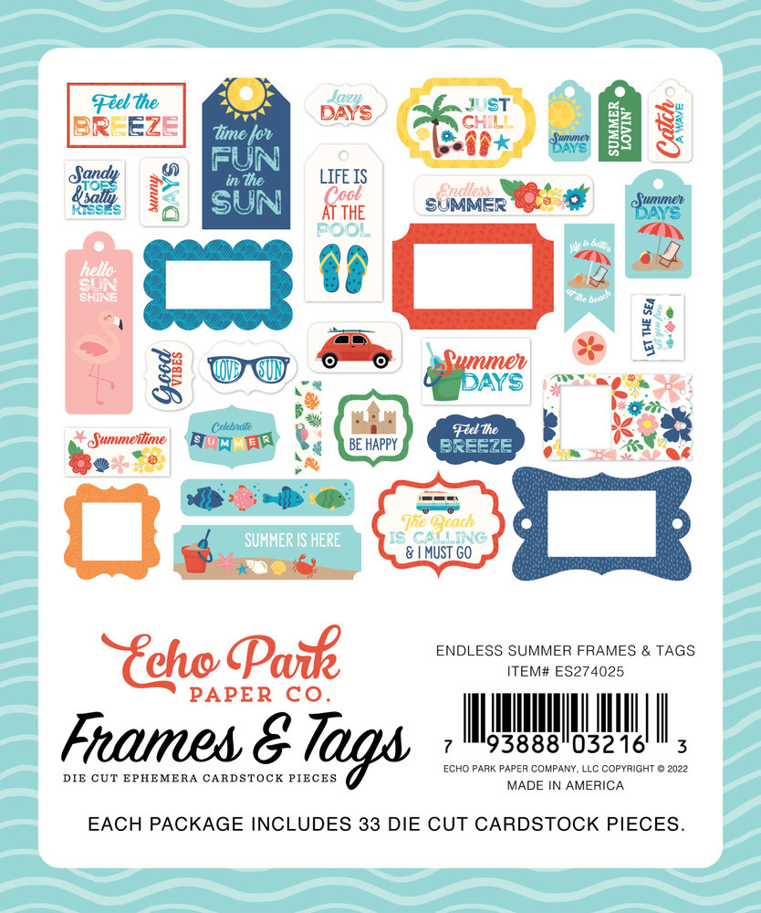 Echo Park Endless Summer Frames & Tags (ES274025) (DISCONTINUED)
