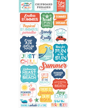 Echo Park Endless Summer Chipboard Phrases (ES274022) (DISCONTINUED)