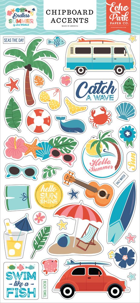 Echo Park Endless Summer Chipboard Accents (ES274021) (DISCONTINUED)