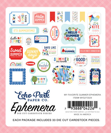 Echo Park My Favorite Summer Ephemera (MYS273024) (OUTLET) Echo Park My Favorite Summer Ephemera (MYS273024) (OUTLET)