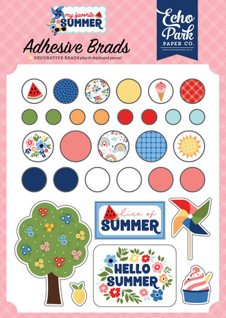 Echo Park My Favorite Summer Adhesive Brads (MYS273020) (DISCONTINUED)