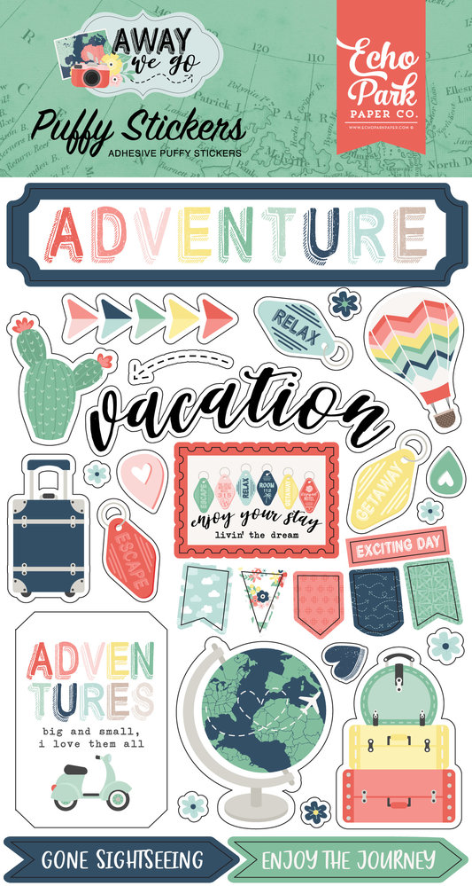 Echo Park Away We Go Puffy Stickers (AWG270066) (DISCONTINUED)