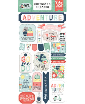 Echo Park Away We Go Chipboard Phrases (AWG270022) (OUTLET)