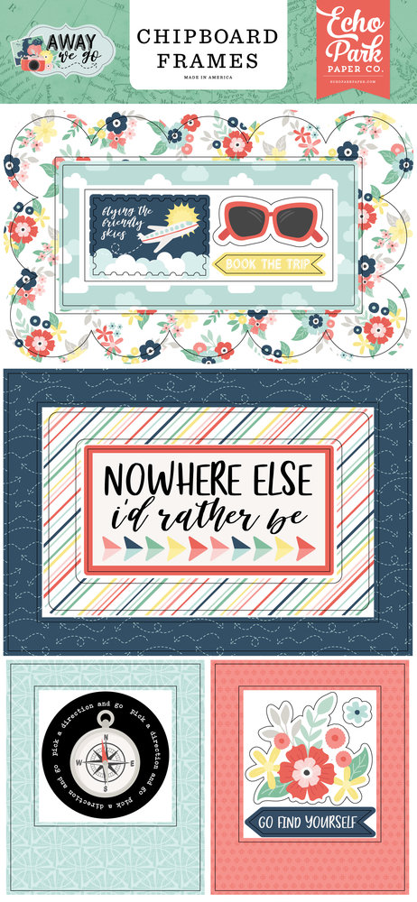 Echo Park Away We Go Chipboard Frames (AWG270065) (DISCONTINUED)