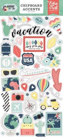 Echo Park Away We Go Chipboard Accents (AWG270021) (DISCONTINUED)