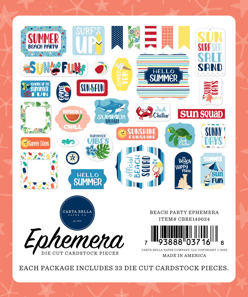 Carta Bella Beach Party Ephemera (CBBE149024) (OUTLET) Carta Bella Beach Party Ephemera (CBBE149024) (OUTLET)