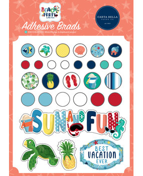 Carta Bella Beach Party Adhesive Brads (CBBE149020) (OUTLET)