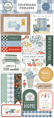 Carta Bella Farmhouse Summer Chipboard Phrases (CBFAS150022) (OUTLET)