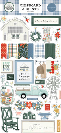 Carta Bella Farmhouse Summer Chipboard Accents (CBFAS150021) (OUTLET)