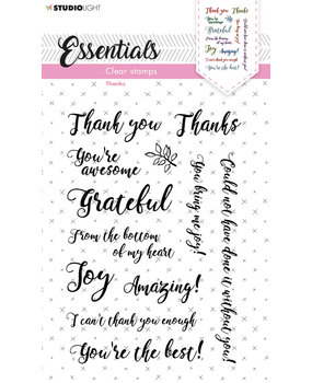 Studio Light Sentiments/Wishes Thanks Clear Stamps (SL-ES-STAMP178) (OUTLET)
