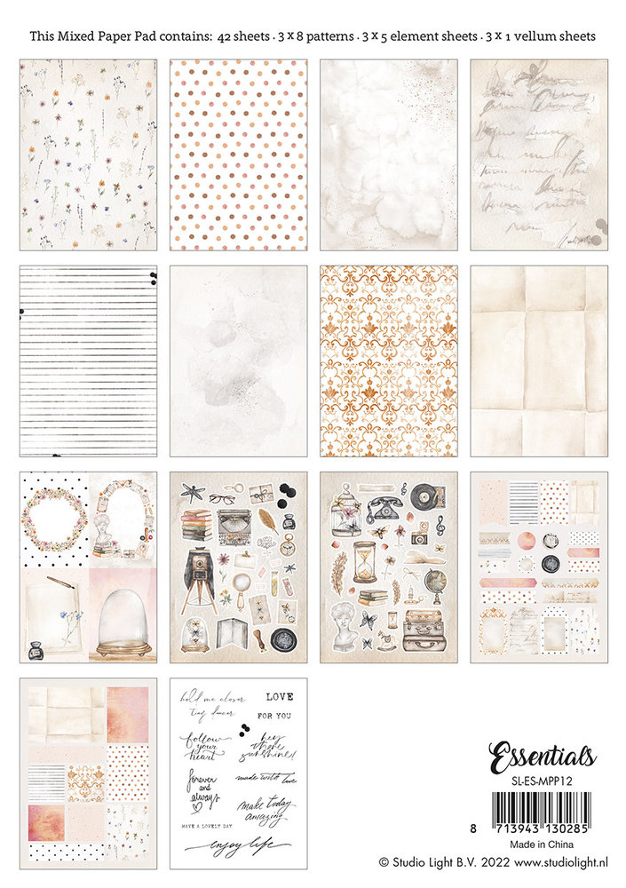 Studio Light Patterns Mixed Paper Pad (SL-ES-MPP12) (OUTLET) Studio Light Patterns Mixed Paper Pad (SL-ES-MPP12) (OUTLET)
