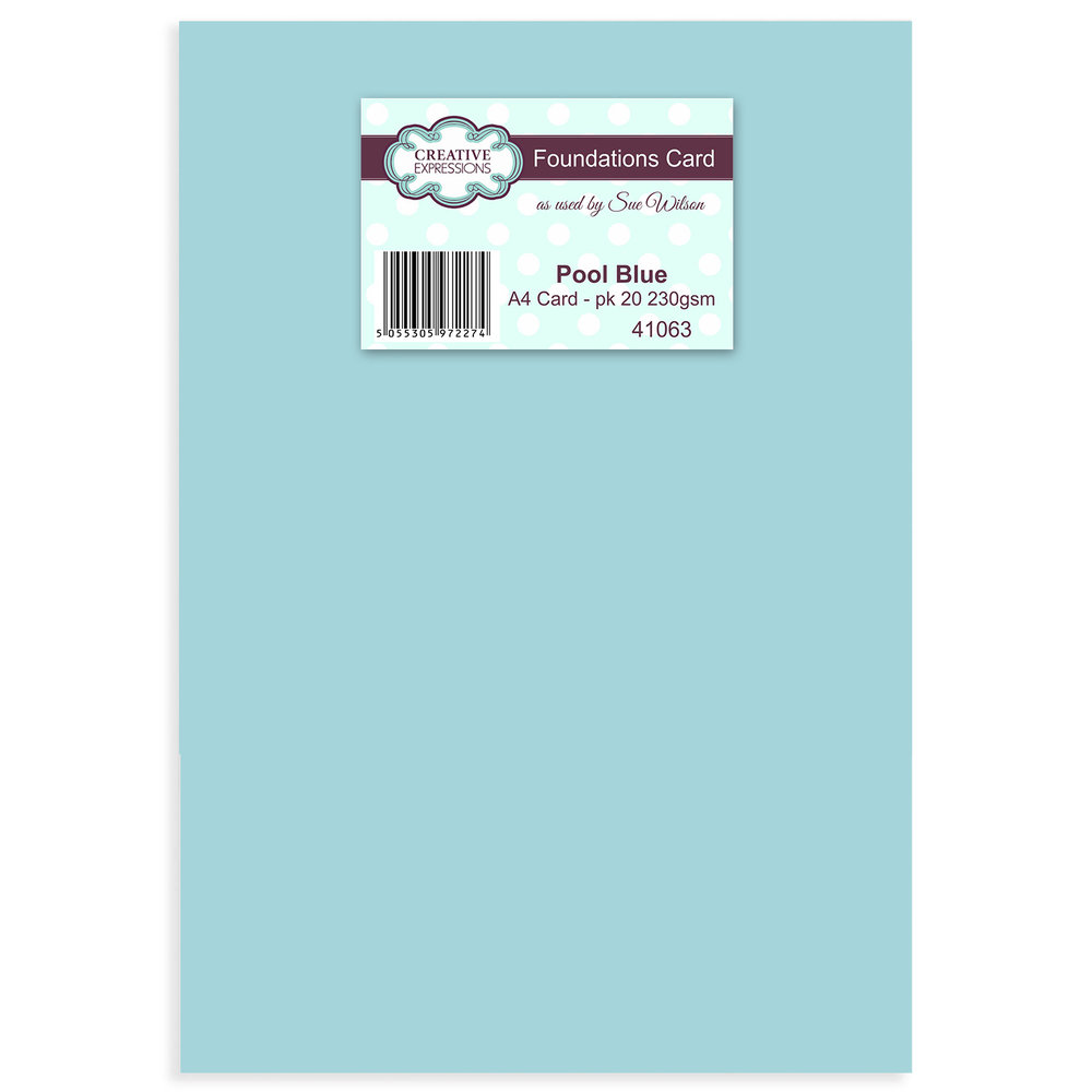 Creative Expressions Sue Wilson Foundations Card Pool Blue A4 230gsm (20pcs) (41063) (OUTLET)