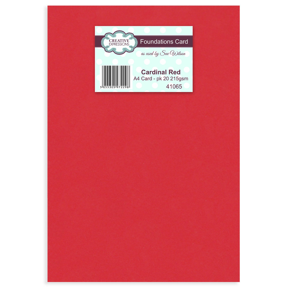 Creative Expressions Sue Wilson Foundations Card Cardinal Red A4 215gsm (20pcs) (41065) (OUTLET)