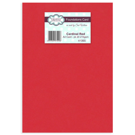 Creative Expressions Sue Wilson Foundations Card Cardinal Red A4 215gsm (20pcs) (41065) (OUTLET)