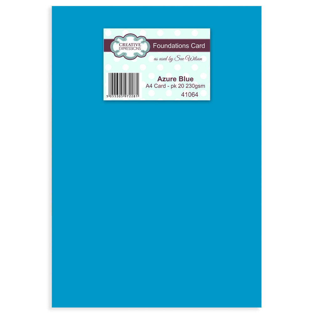 Creative Expressions Sue Wilson Foundations Card Azure Blue A4 230gsm (20pcs) (41064) (OUTLET)