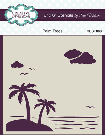 Creative Expressions Sue Wilson Stencil 6x6 Inch Palm Trees (CEST068) (OUTLET)