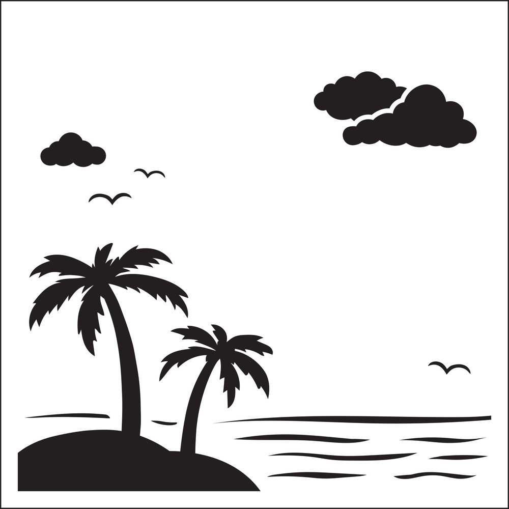 Creative Expressions Sue Wilson Stencil 6x6 Inch Palm Trees (CEST068) (OUTLET)