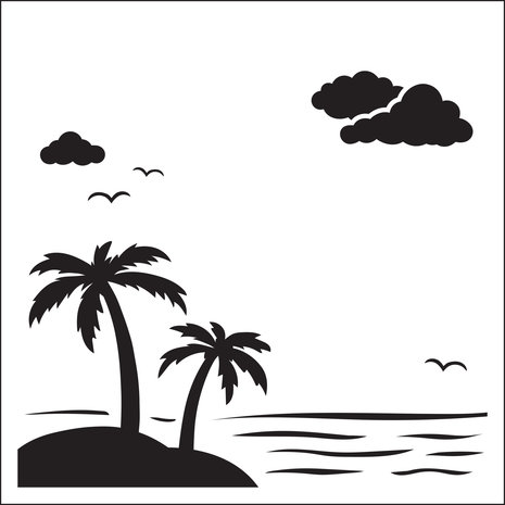 Creative Expressions Sue Wilson Stencil 6x6 Inch Palm Trees (CEST068) (OUTLET)