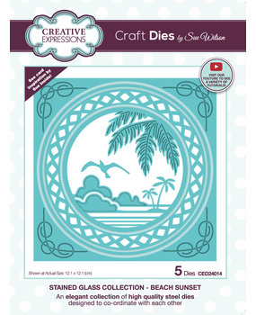 Creative Expressions Sue Wilson Craft Die Stained Glass Beach Sunset (CED24014) (OUTLET)