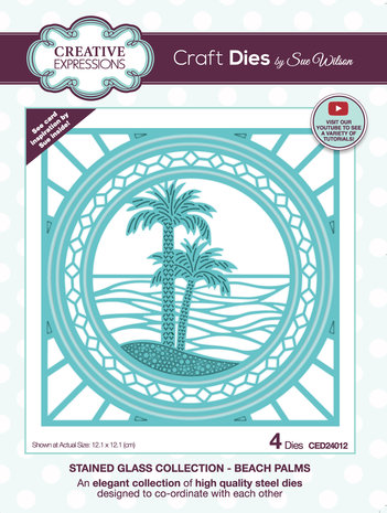 Creative Expressions Sue Wilson Craft Die Stained Glass Beach Palms (CED24012) (OUTLET) Creative Expressions Sue Wilson Craft Die Stained Glass Beach Palms (CED24012) (OUTLET)