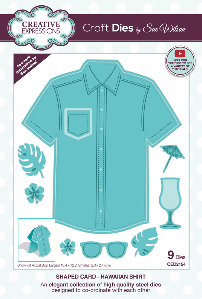 Creative Expressions Sue Wilson Craft Die Shaped Cards Hawaiian Shirt (CED2154) (OUTLET)