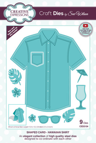 Creative Expressions Sue Wilson Craft Die Shaped Cards Hawaiian Shirt (CED2154) (OUTLET)