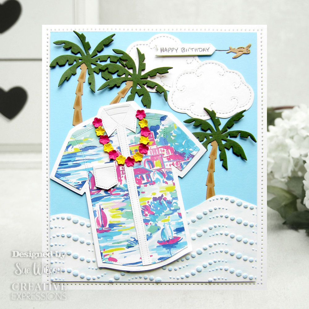 Creative Expressions Sue Wilson Craft Die Shaped Cards Hawaiian Shirt (CED2154) (OUTLET)