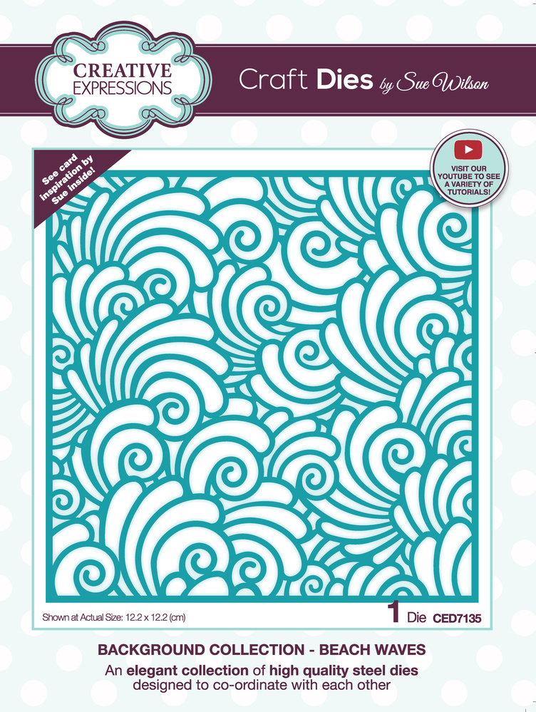 Creative Expressions Sue Wilson Craft Die Background Collection Beach Waves (CED7135) (OUTLET)