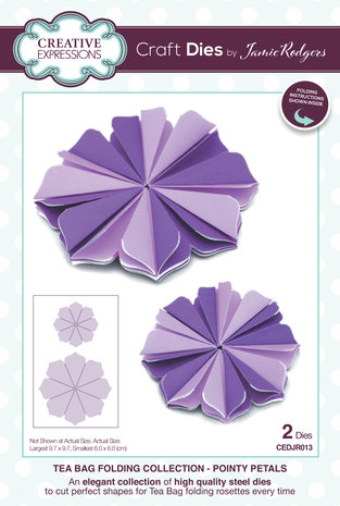Creative Expressions Jamie Rodgers Craft Die Tea Bag Folding Pointy Petals (CEDJR013) (OUTLET) Creative Expressions Jamie Rodgers Craft Die Tea Bag Folding Pointy Petals (CEDJR013) (OUTLET)