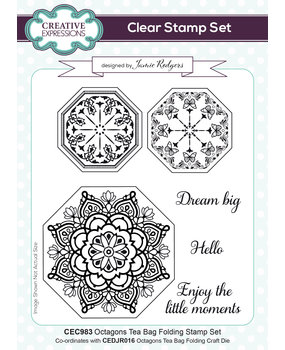 Creative Expressions Jamie Rodgers Clear Stamp A5 Octagons Tea Bag Folding (CEC983) (OUTLET)