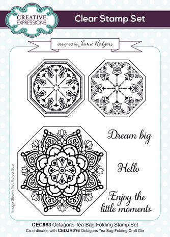 Creative Expressions Jamie Rodgers Clear Stamp A5 Octagons Tea Bag Folding (CEC983) (OUTLET)