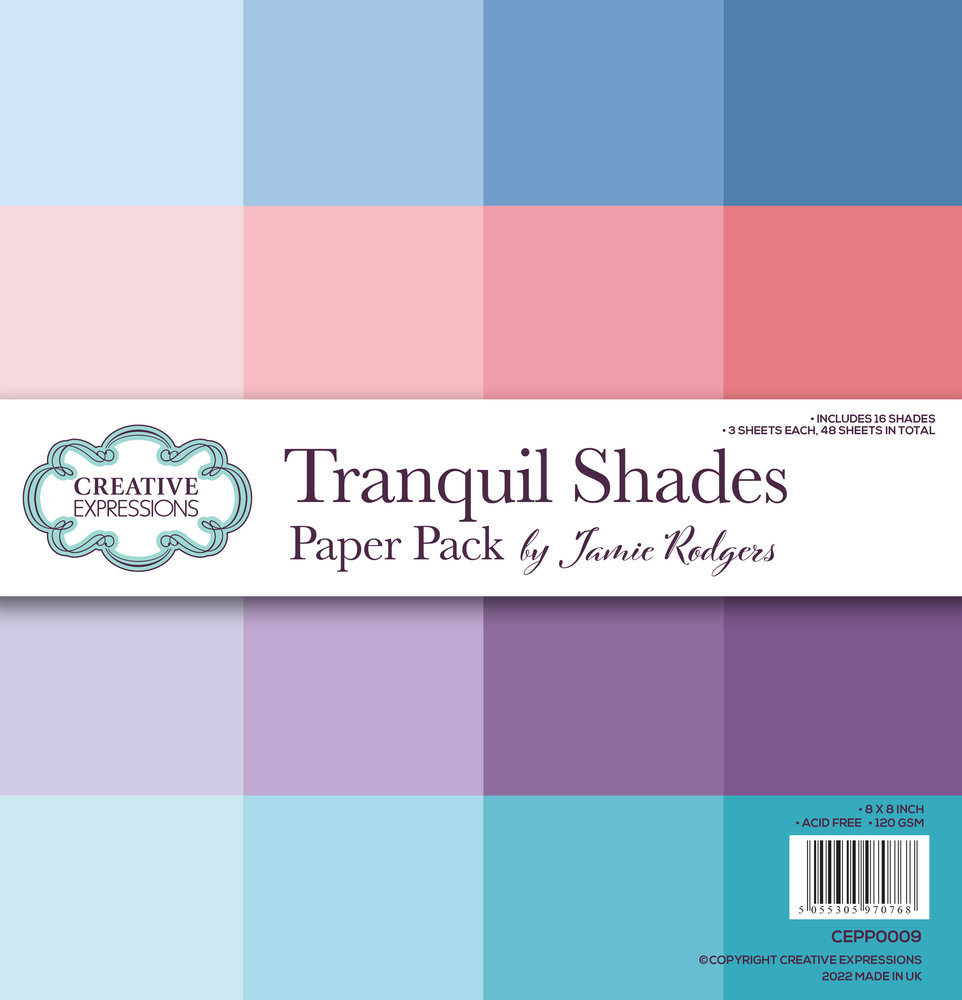 Creative Expressions Jamie Rodgers 8x8 Inch Paper Pack Tranquil Shades (CEPP0009) (OUTLET)