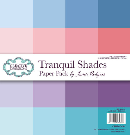 Creative Expressions Jamie Rodgers 8x8 Inch Paper Pack Tranquil Shades (CEPP0009) (OUTLET)