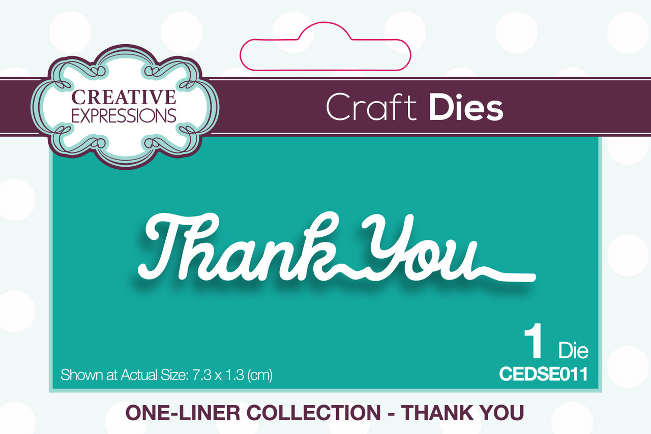 Creative Expressions Craft Dies One-Liner Collection Thank You (CEDSE011) (OUTLET) Creative Expressions Craft Dies One-Liner Collection Thank You (CEDSE011) (OUTLET)