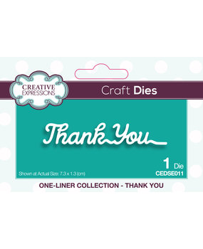 Creative Expressions Craft Dies One-Liner Collection Thank You (CEDSE011) (OUTLET) Creative Expressions Craft Dies One-Liner Collection Thank You (CEDSE011) (OUTLET)