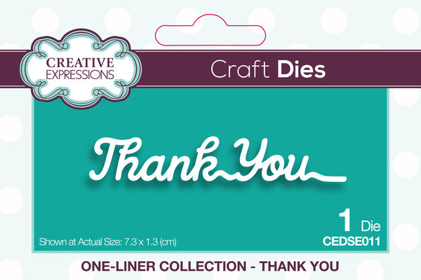 Creative Expressions Craft Dies One-Liner Collection Thank You (CEDSE011) (OUTLET) Creative Expressions Craft Dies One-Liner Collection Thank You (CEDSE011) (OUTLET)