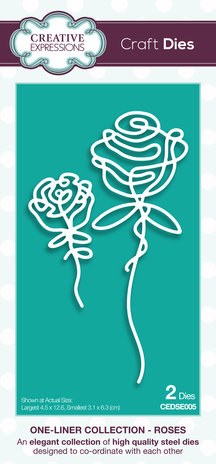 Creative Expressions Craft Dies One-Liner Collection Roses (CEDSE005) (OUTLET)