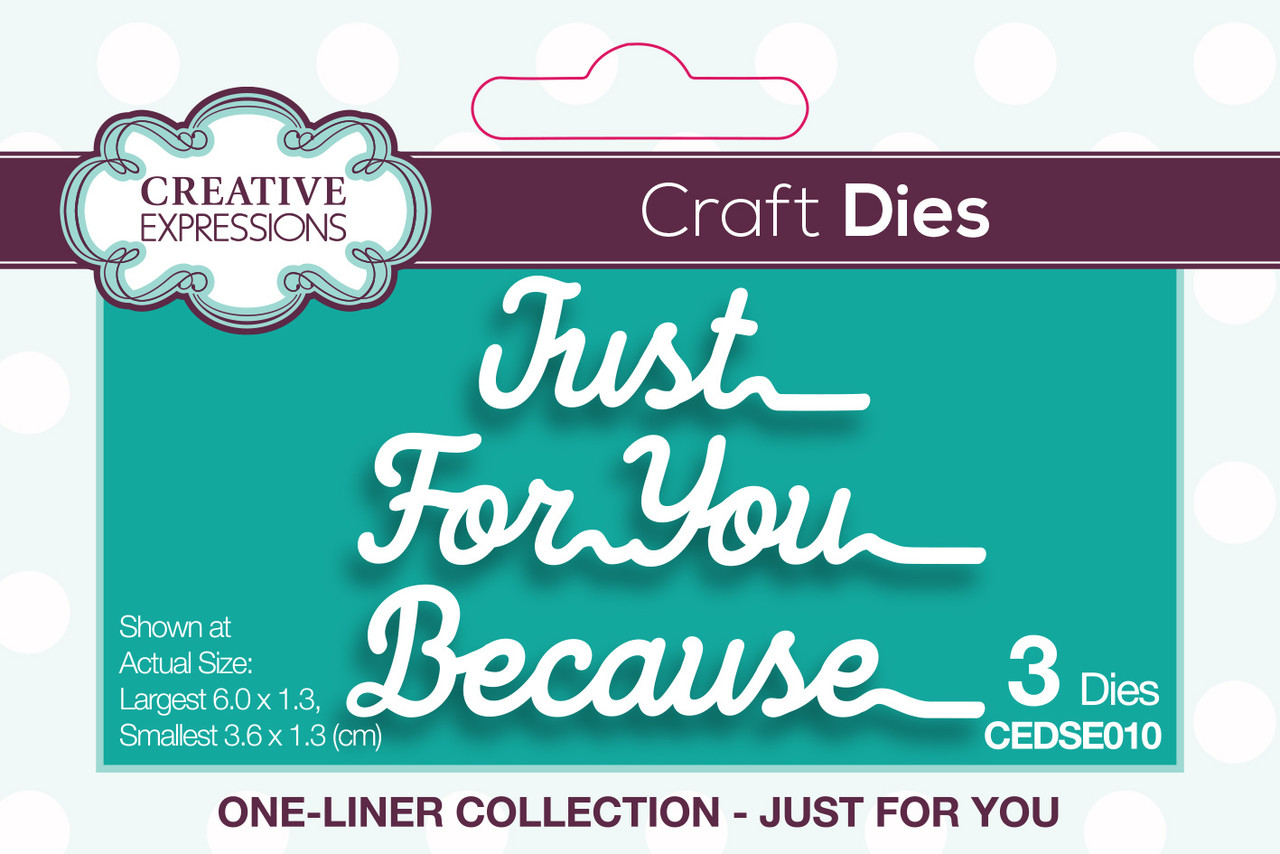 Creative Expressions Craft Dies One-Liner Collection Just For You (CEDSE010) (OUTLET) Creative Expressions Craft Dies One-Liner Collection Just For You (CEDSE010) (OUTLET)