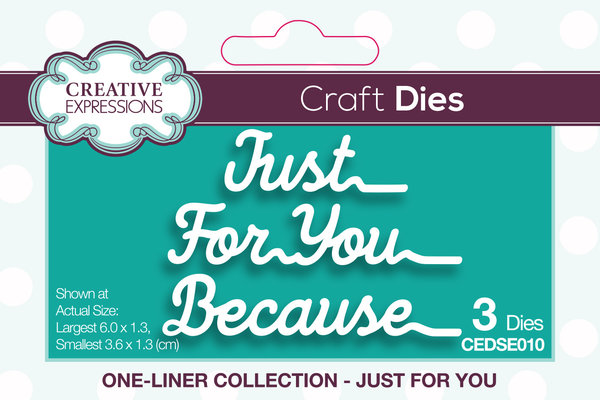 Creative Expressions Craft Dies One-Liner Collection Just For You (CEDSE010) (OUTLET) Creative Expressions Craft Dies One-Liner Collection Just For You (CEDSE010) (OUTLET)