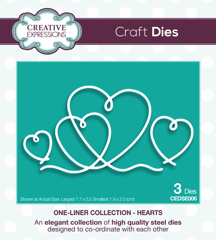Creative Expressions Craft Dies One-Liner Collection Hearts (CEDSE006) (OUTLET)