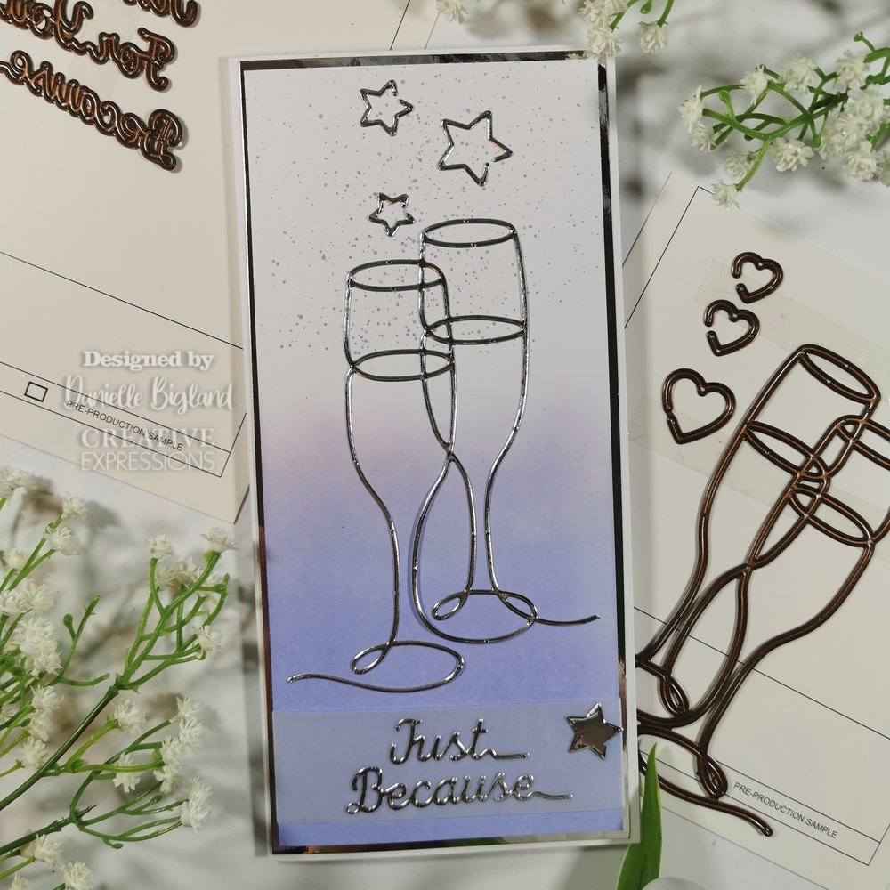 Creative Expressions Craft Dies One-Liner Collection Champagne Flutes (CEDSE003) (OUTLET)