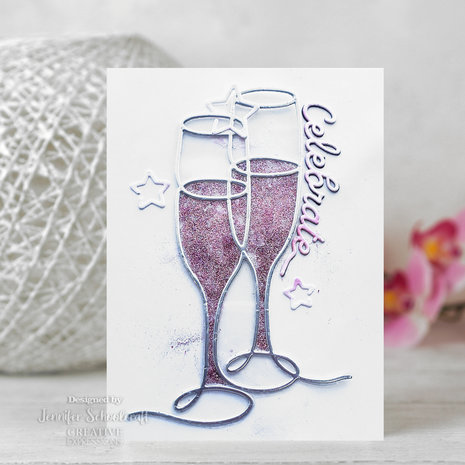 Creative Expressions Craft Dies One-Liner Collection Champagne Flutes (CEDSE003) (OUTLET)